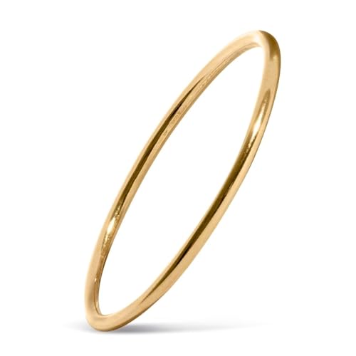 Handmade 1mm 14K Gold Filled Ring for Women & Girls Thin Gold Ring Dainty Cute Stacking Stackable Band Non-Tarnish | - color: 1 Pack
