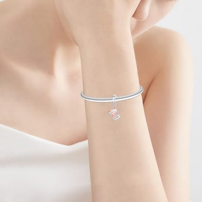 Family Love Mother Daughter Grandma Charm 925 Sterling Silver fits Bracelets Necklace Pendant Bead Charms Jewelry Gift for Women Family Friends - color: Coffee Cup Charm-A