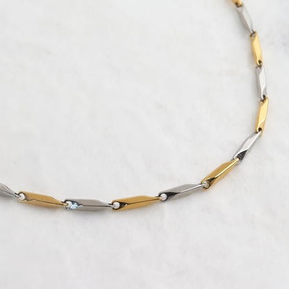 Jean Beau Gold Choker Necklace for Women, Simple 18K Gold Plated Adjustable Link Chain Prom Jewelry Gifts - color: Gas