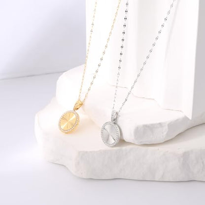 16 Inch Women's Pendant Necklace Chains - 5 Different Pendant Designs, Dainty Adjustable Chains(Gold/Silver) - color: silver2