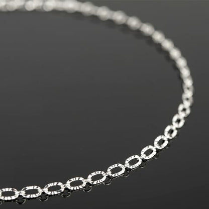 UMAOKANG 32.8 Feet Silver Jewelry Chain for Jewelry Making Silver Plated Brass Chain Roll Women Necklace Bracelet DIY Embossed Oval Cable Chain - color: Silver Embossed Oval