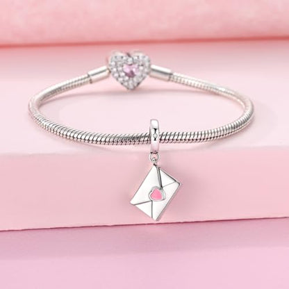 Hapour 925 Sterling Silver Charm for Bracelet Necklace Women Pendant Beads | Virgin Mary Charm, Religious Cross Heart Dragon European Jewelry Mom Charm - color: Silver Letter to Mom
