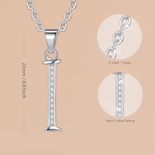 VIKI LYNN Dainty Initial Letter Pendant Necklace for Women | Cubic Zirconia Initial Jewelry, Personalized Letter Necklace, Dainty Women Jewelry, Birthday Gift Idea for Her, Mom and Wife - color: Silver, style: Silver-I