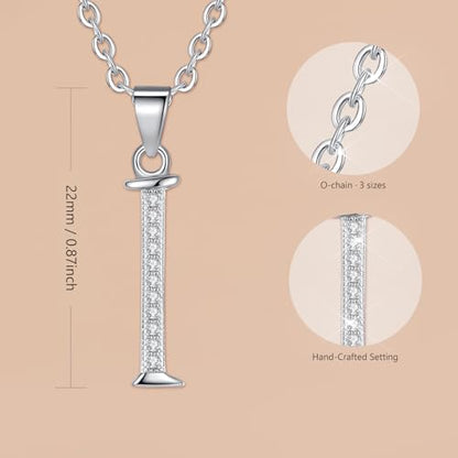 VIKI LYNN Dainty Initial Letter Pendant Necklace for Women | Cubic Zirconia Initial Jewelry, Personalized Letter Necklace, Dainty Women Jewelry, Birthday Gift Idea for Her, Mom and Wife - color: Silver, style: Silver-I