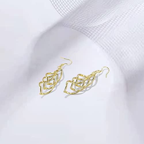 Sterling Silver Plated Earrings Dangle Earrings Linear Drop Statement Earrings for Women - color: GOLD