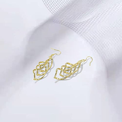 Sterling Silver Plated Earrings Dangle Earrings Linear Drop Statement Earrings for Women - color: GOLD