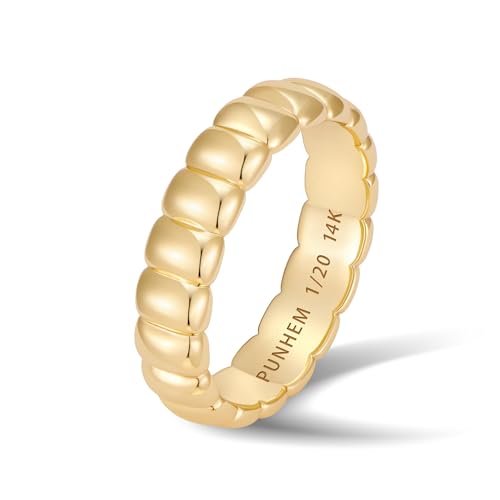 Gold Cross Statement Rings for Women 14K Gold Silver Tone Non Tarnish Cute Band High Polished Smooth Comfort Fit Size 5-10 - color: D-Gold