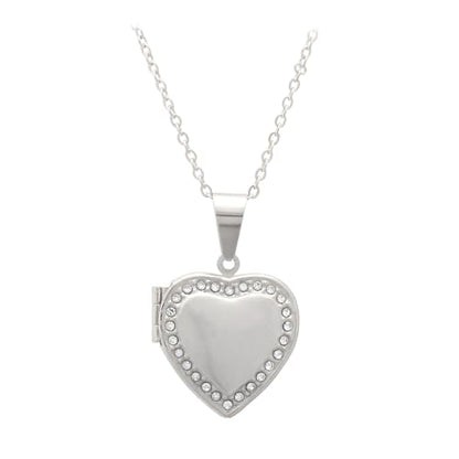 Paialco Heart Shaped Locket Pendant Necklace for Women - color: Set Diamond-White