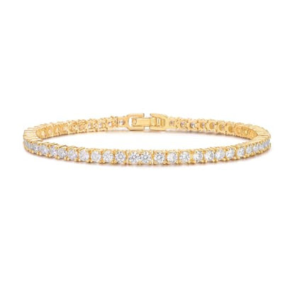 Women's 14K Gold Plated Jewelry Bracelet Set - Stylish Thin Dainty Chain, Stackable Cuban Link and Paperclip Bracelets - style: Gold 6.5inch