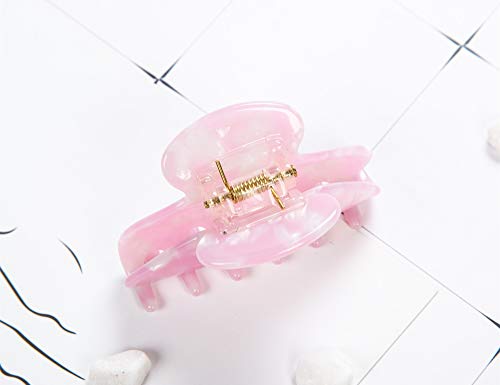 Handmade Celluloid Acetate French Design Barrettes Tortoise Shell Claws Hair Claw Luxury Fashion Accessories Hair Clip for Women (Pink) - color: Pink
