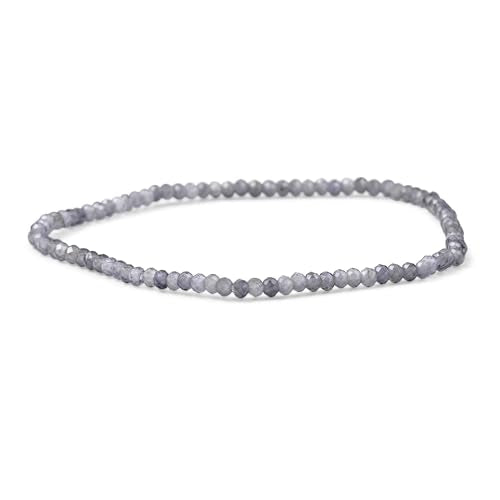Natural Stones Mini Seed Bead Stretch Bracelet Stackable Strands (Set of 3) - color: Grey Quartz