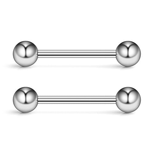 316L Stainless Steel Nipple Shield Barbell Ring Bar Body Piercing 14G - style: Steel(1pair)