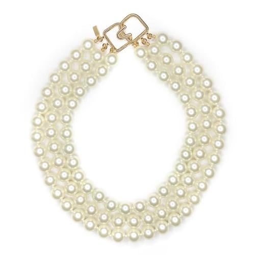 Kenneth Jay Lane Pearl Necklaces Worn By First Ladies - style: Barbara Bush (Gold Clasp)