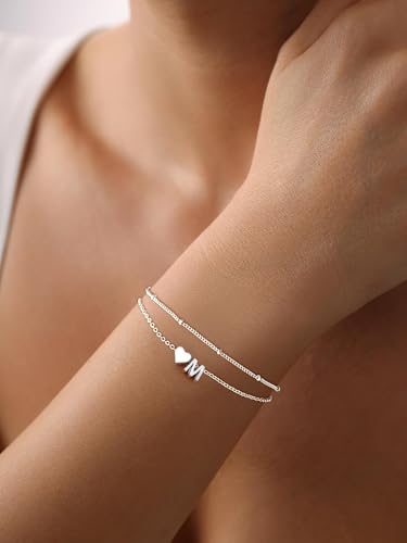 ChicSilver Sterling Silver Bracelets For Women Letter A-Z Initial Bracelet - style: 01.S