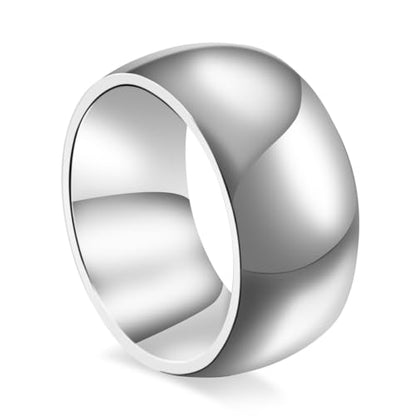 CCBFY 2 MM 4 MM Stainless Steel Ring Jewel Roman Numerals Stackable High Polish Plain Dome Tarnish Resistant Comfort Fit Ring Wedding Band Size 3-15 - color: 10mm - Silver