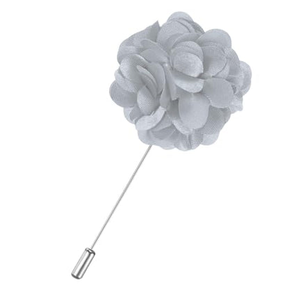 M METERXITY Flower Lapel Pins for Men, Boutonnieres Pin Camellia Flower Groom Boutonnieres for Wedding/Graduation - color: Grey