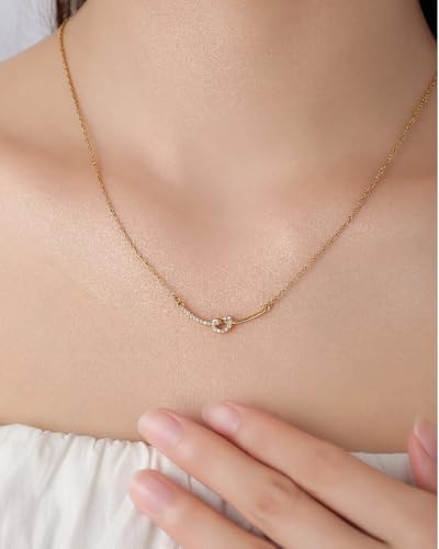 18K Gold Plated, Pt Plated Chain Necklace with Knot, Butterfly, Heart Pendant for Women, Delicate Minimalist Jewelry, 18-20 Inches - color: 18K Gold Knot