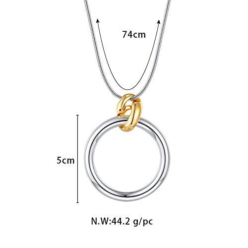 CLASSYZINT Long Silver Necklace For Women, Rope Chain Snake Chain With Pendant Necklace | Sweater Necklace | Teacher Gifts | Silver Pendants Necklace - color: Silver