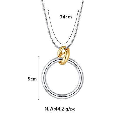 CLASSYZINT Long Silver Necklace For Women, Rope Chain Snake Chain With Pendant Necklace | Sweater Necklace | Teacher Gifts | Silver Pendants Necklace - color: Silver
