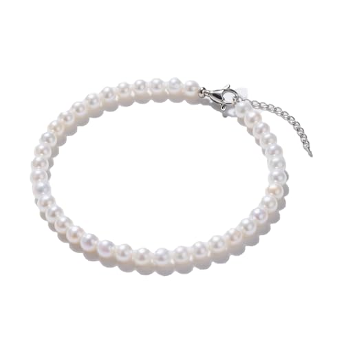 Pearl Necklace Dainty Round Choker Wedding Delicate Jewelry for Women Simple Bridesmaid Jewelry Gifts - style: 8mm(3.15in) Silver Pearl