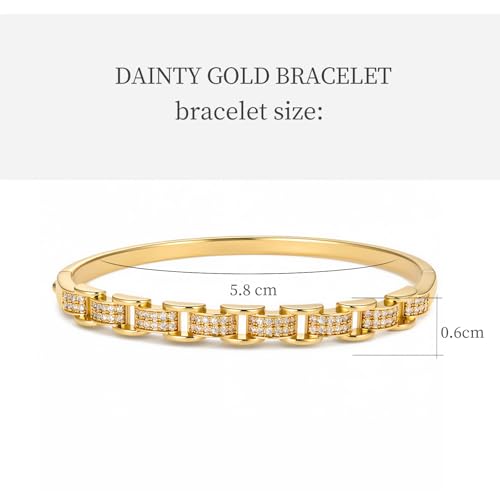 hotoo Gold Plated Bangle Bracelet for Women - style: Openwork Chain Splicing