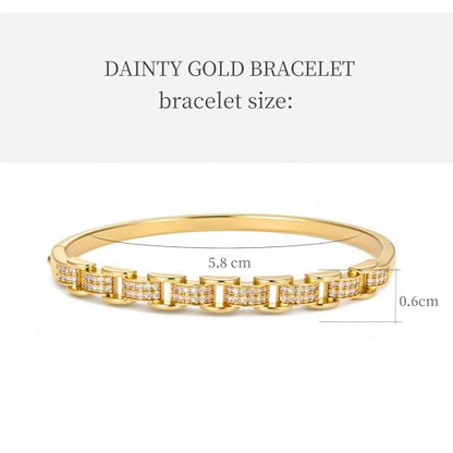 hotoo Gold Plated Bangle Bracelet for Women - style: Openwork Chain Splicing