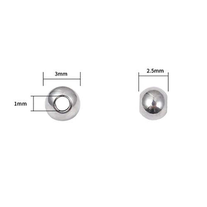 Stainless Steel Spacer Beads 3x2.5mm Round Loose Charm Caps Beads for DIY Jewelry Making 100pcs with 1mm Hole - color: 3x2.5mm 1mm