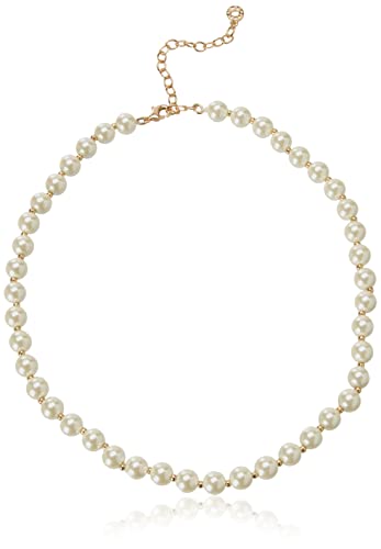 Anne Klein Women's Pearl Collar Necklace, Statement Fashion Jewelry with Pearl Accents and Adjustable Extender for Everyday and Dress Wear - color: Perfect Pearl