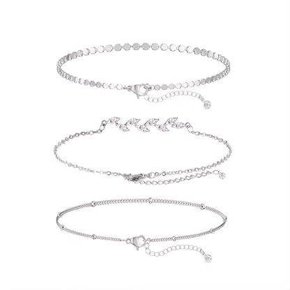1 Set Leaf Bridesmaid Bracelet Tarnish Free Anklets Dainty Chain Bracelet Stainless Steel Jewelry 19+5 CM Ankle Bracelets for Women Ladies