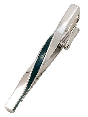 [TAVARAT] Tie Clip Tie Clips for Men Genuine Leather Silver Tie Bar Tie Pin Tps-078 - style: navy