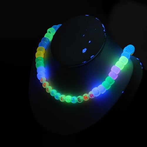 1000Pcs Glow Letter Beads Acrylic Alphabet Bead Glow in The Dark, 4x7 mm Round Beads for Friendship Bracelets and DIY Crafts - color: Glow in the dark(Round)