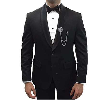 Collar Chain Pin for Men and Women - Hanging Tassel Brooch Lapel Pin for Business Suits - Bar Pin With Long Chain - Gifts - color: E: silver