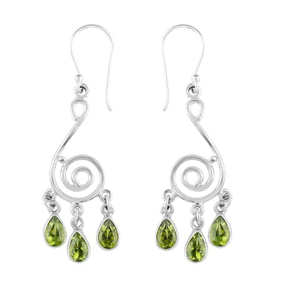 925 Sterling Silver Dangle Earrings, Natural Gemstones Crystals, Handmade Lightweight Boho Jewelry, Chakra Healing Stones, Hypoallergenic Studs Earring, Birthday Christmas Gift for Women
