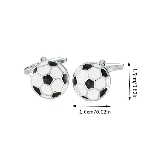 Men’s Soccer Ball Cufflinks – 1 Pair Stainless Steel French Shirt Cuff Nails, Polished Brass Business Suit Accessory – Ideal for Weddings, Birthdays, and Father’s Day - color: Soccer Ball