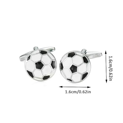 Men’s Soccer Ball Cufflinks – 1 Pair Stainless Steel French Shirt Cuff Nails, Polished Brass Business Suit Accessory – Ideal for Weddings, Birthdays, and Father’s Day - color: Soccer Ball