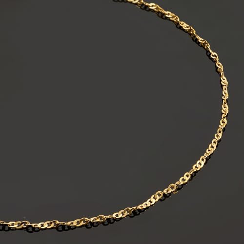 UMAOKANG 10 Meters Gold Plated Jewelry Making Chain Stainless Steel Singapore Chains Bulk on Spool Thin Chain Link - color: Singapore Gold
