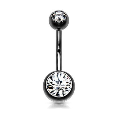 FIFTH CUE 14GA Surgical Steel & Synthetic Opal Resin Belly Button Ring, 3/8" Length, 5mm x 8mm Ball - Classic Look, Highly Rate Belly Rings for Women, Super High Quality - style: Titanium 5pcs Gold, Rose Gold, Steel, Black, Rainbow