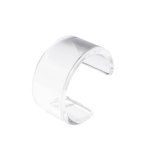 Pingyongchang Acrylic Colorful Resin Geometric Simple Open Bracelet Transparent Wide Cuff Bangle - color: (30mm) Transparent