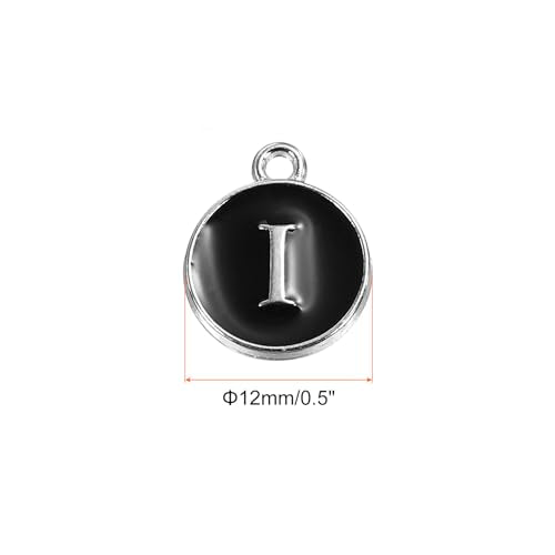 MECCANIXITY Alphabet Enamel Letter Charm Jewelry Charm Pendant for Jewelry Making, Bracelet, Craft - style: I