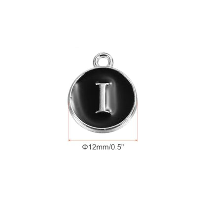 MECCANIXITY Alphabet Enamel Letter Charm Jewelry Charm Pendant for Jewelry Making, Bracelet, Craft - style: I