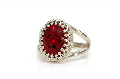 Striking Garnet Ring in 14k Gold-filled Ring Band - January Birthstone Rings Handcrafted by Skilled Artisan - Sizes 3-12.5 - Garnet Jewelry for Every Occasion - with Fancy Box