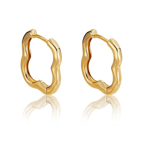 Shiny Gold Butterfly Earrings for Women | 14K Real Gold Plated Butterfly Earrings for Women, Dainty & Trendy Butterfly Stud Earrings for Fashion Jewelry Gifts - color: AZ41