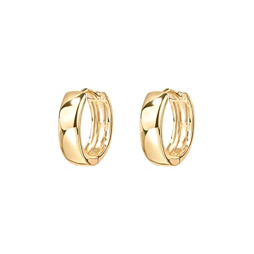 PAVOI 14K Gold Plated 925 Sterling Silver Post Huggie Earrings - Small Hoop Earrings for Women - style: Yellow