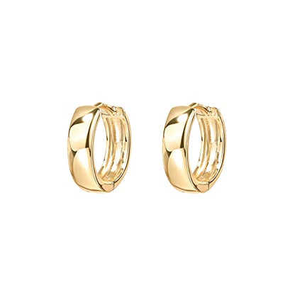 PAVOI 14K Gold Plated 925 Sterling Silver Post Huggie Earrings - Small Hoop Earrings for Women - style: Yellow
