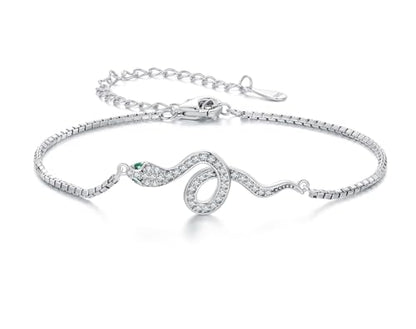 925 Sterling Silver Adjustable Bracelet for Women Jewelry Gifts - color: Silver Snake