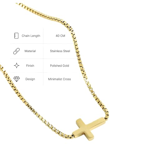 LA Signora Women's Necklaces, Choker Necklace,Women's Jewelry,18K Gold Necklace For Women,Sweatproof Non Tarnish Chain Necklaces,Trendy Gold necklace, Delicate Gold Necklace, Dainty Gold Chain - style: Cross Pendant Necklace