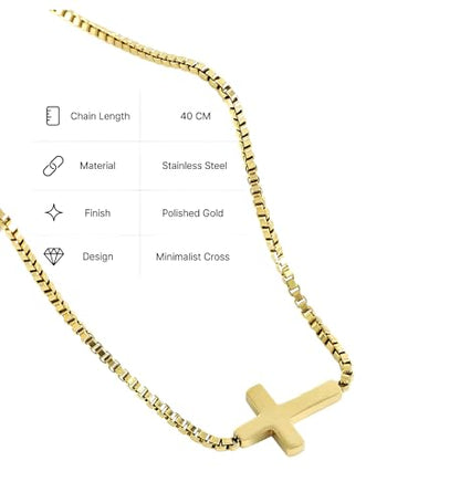LA Signora Women's Necklaces, Choker Necklace,Women's Jewelry,18K Gold Necklace For Women,Sweatproof Non Tarnish Chain Necklaces,Trendy Gold necklace, Delicate Gold Necklace, Dainty Gold Chain - style: Cross Pendant Necklace