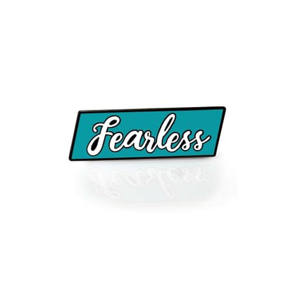 Inspirational Enamel Pin by LifeBeats | Cute Pin for Clothes, Jackets, Hats, Bags, and Lanyards | Hat Pin Comes with a Greeting Card | Lapel Pin with Sturdy Backing - style: Fearless