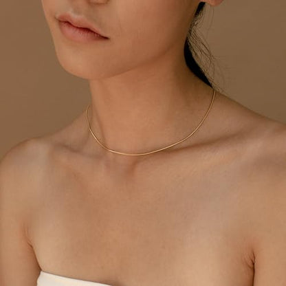 BAYLAY Gold Necklace for Women, Gold Chain for Women | 18K Gold Plated, Dainty Gold Necklace for Women, Necklace Chain, Gold Jewelry, Gifts, Size 16/18/20/22/24/26 Inch - size: 18, style: Herringbone(0.9mm)