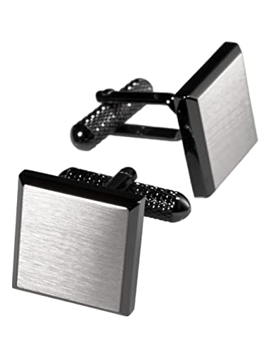 [TAVARAT] Cufflinks for Men cuff links mens Black Silver Light Gold Tps-166 - style: black silver (Tps-166)